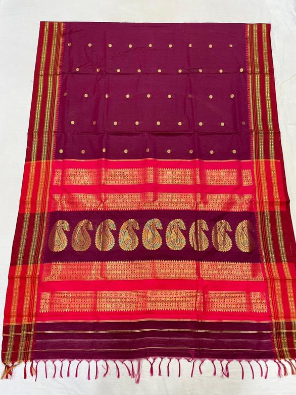 Lightweight Cotton Casual Saree - Front View